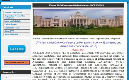 International Online Conference on Research in Science, Engg. and Management